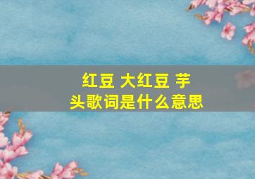 红豆 大红豆 芋头歌词是什么意思